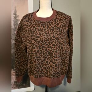 JCrew Crewneck Sz L Leopard Print Sweatshirt. Lnwot.